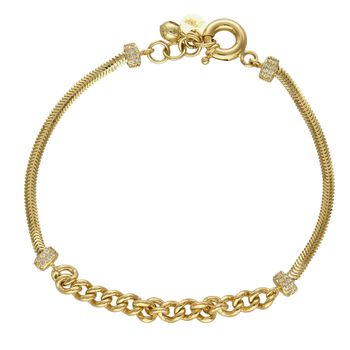 Złota bransoletka modne wykonanie połączenie dwóch łańcuszków BR 6438 (1).jpg